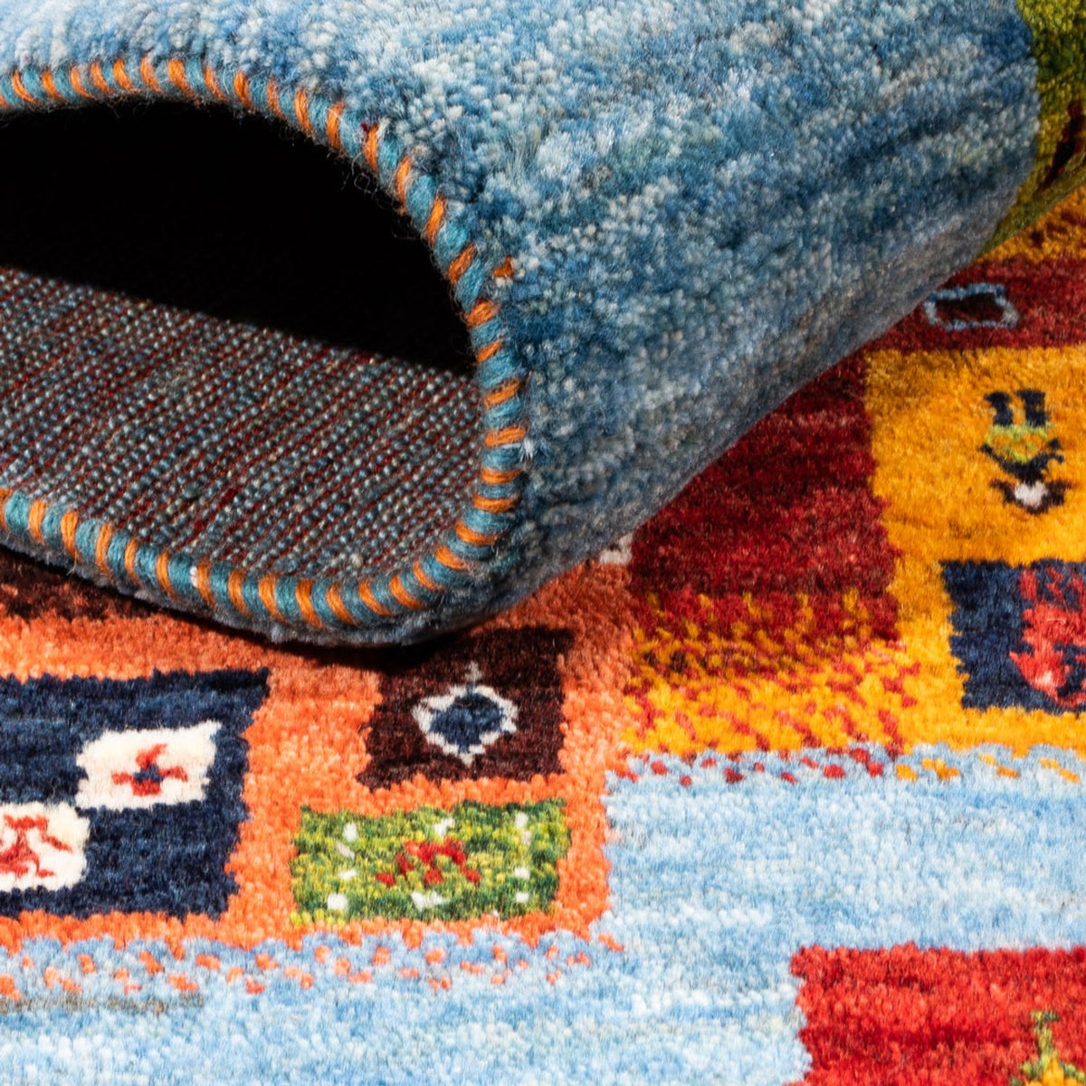 Alfombra Gabbeh - Loribaft Persa - Real - 198 x 155 cm - multicolor