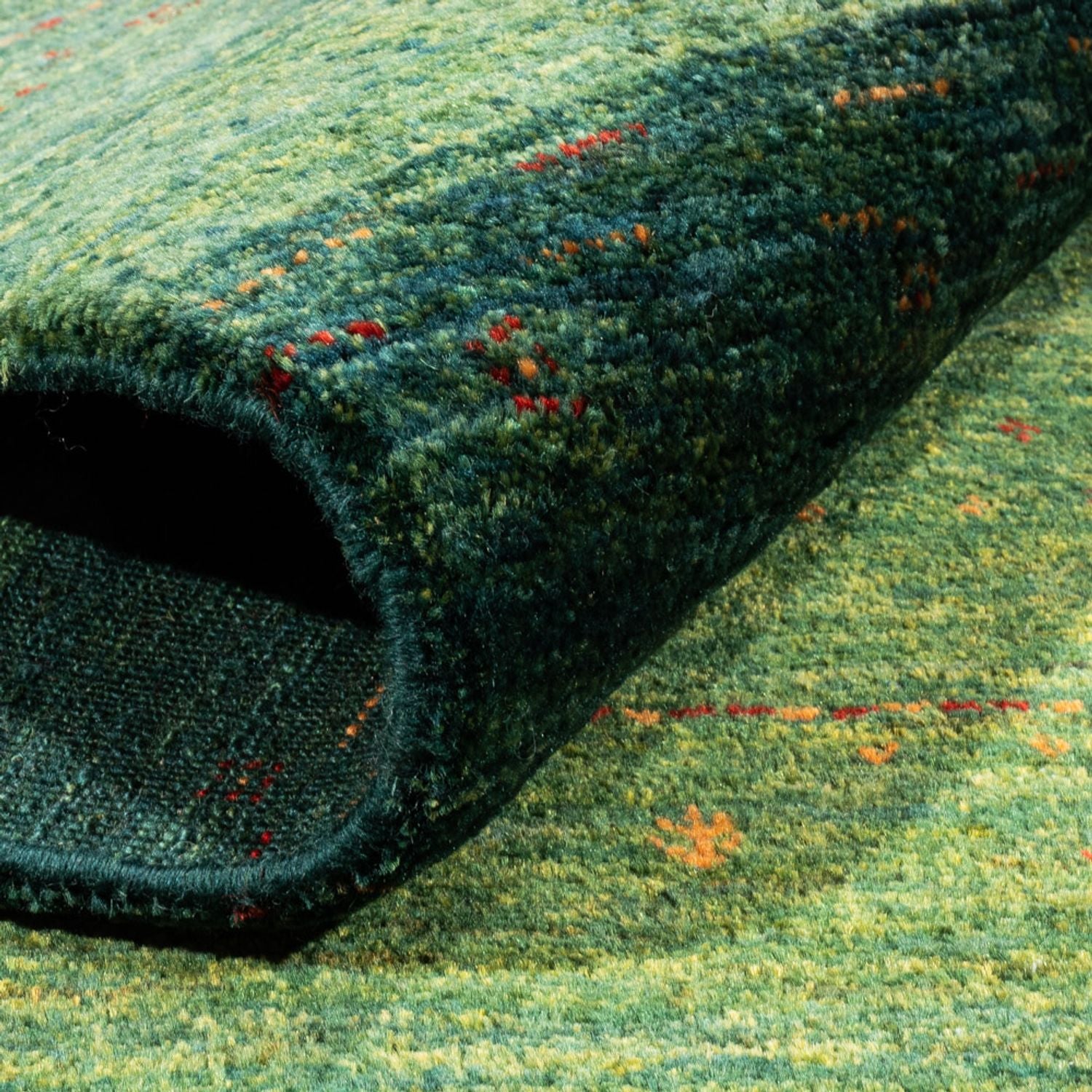 Alfombra Gabbeh - Loribaft Persa - 191 x 152 cm - verde