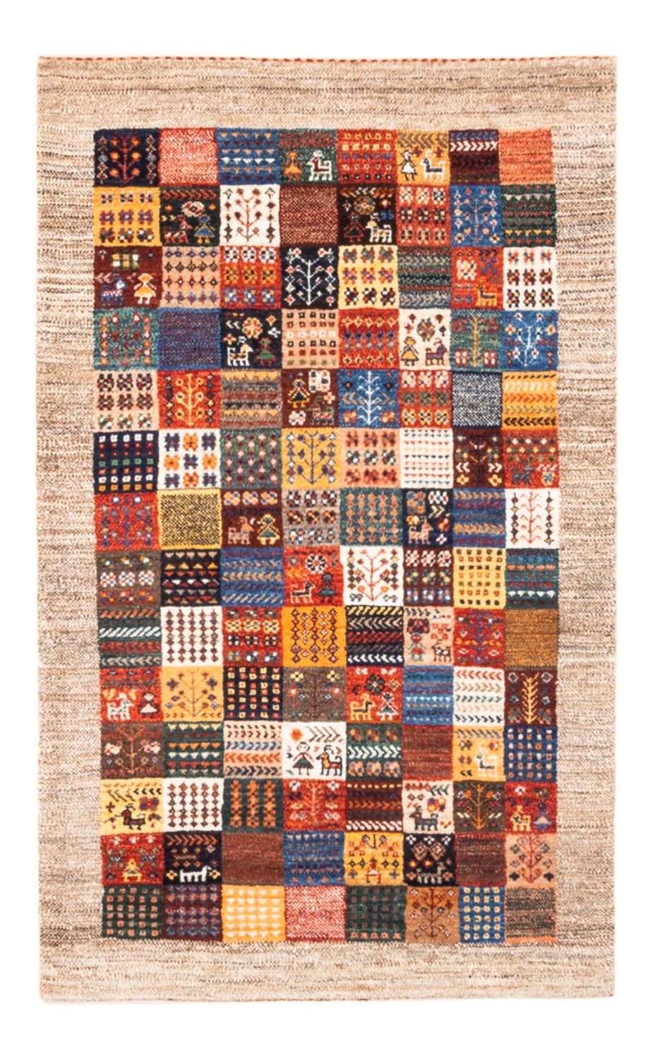 Alfombra Gabbeh - Loribaft Persa - Real - 132 x 84 cm - multicolor