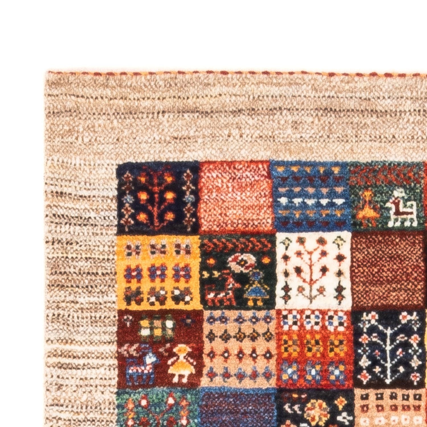 Alfombra Gabbeh - Loribaft Persa - Real - 132 x 84 cm - multicolor