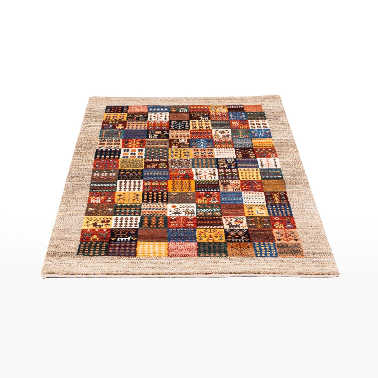 Alfombra Gabbeh - Loribaft Persa - Real - 132 x 84 cm - multicolor