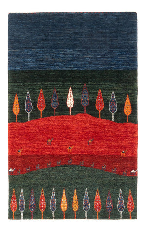 Alfombra Gabbeh - Loribaft Persa - Real - 126 x 86 cm - multicolor