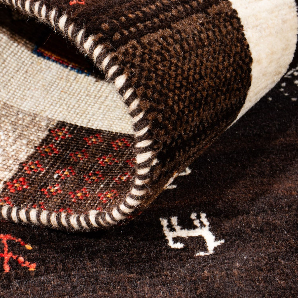 Alfombra Gabbeh - Loribaft Persa - Real - 130 x 86 cm - multicolor