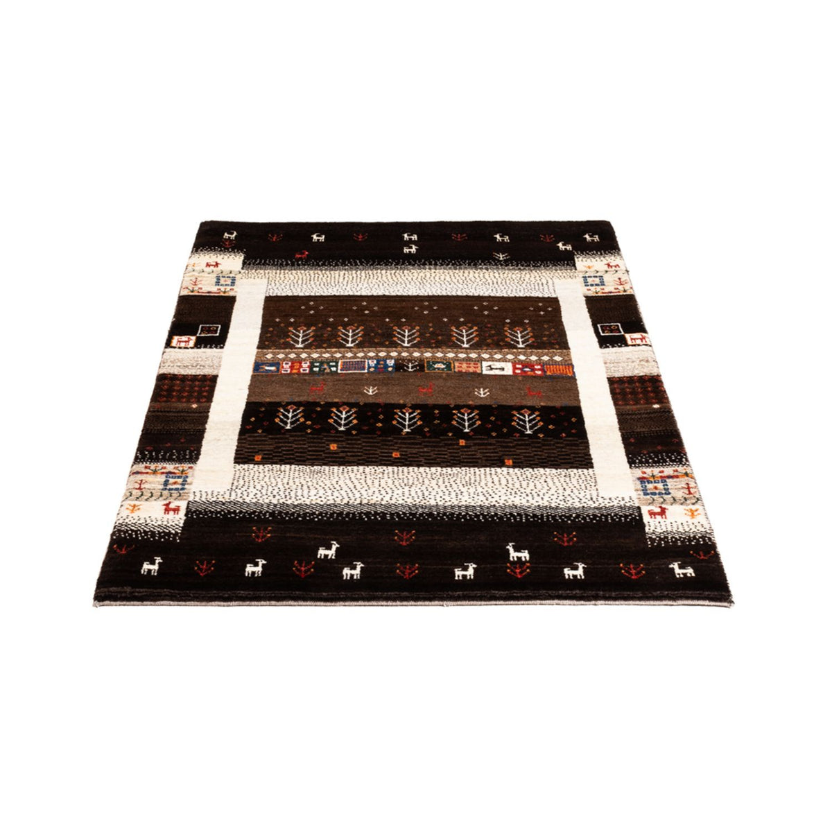 Alfombra Gabbeh - Loribaft Persa - Real - 130 x 86 cm - multicolor