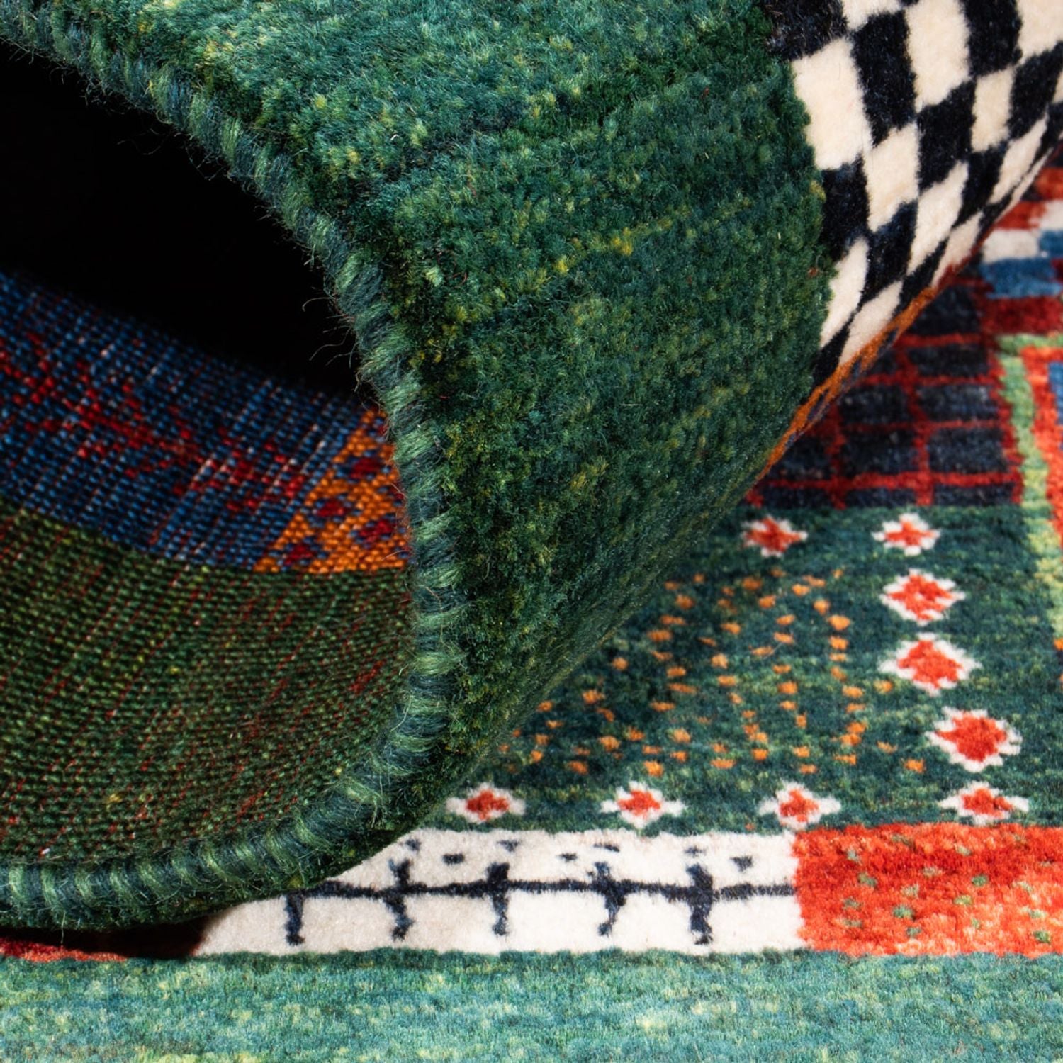 Alfombra Gabbeh - Loribaft Persa - Real - 118 x 83 cm - multicolor