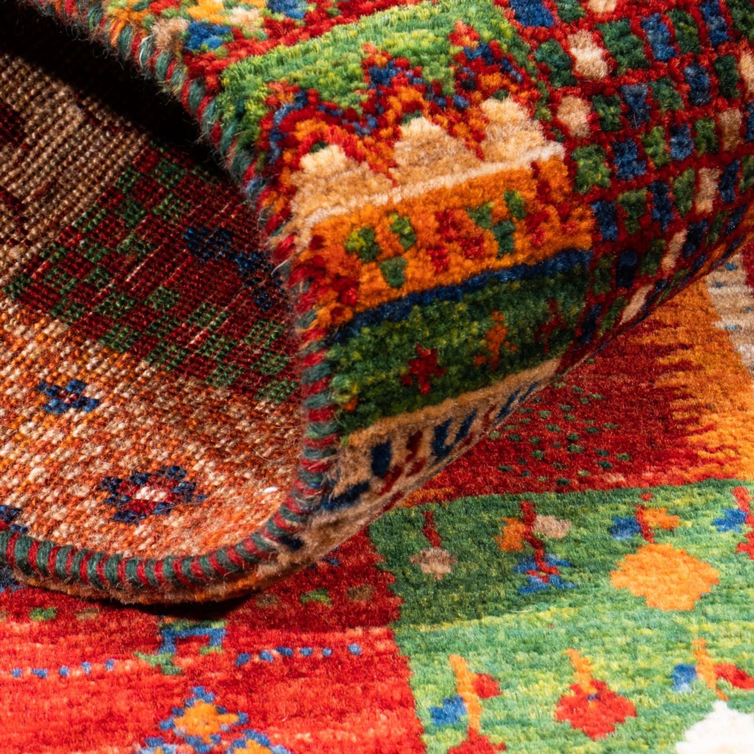 Alfombra Gabbeh - Loribaft Persa - Real - 137 x 88 cm - multicolor