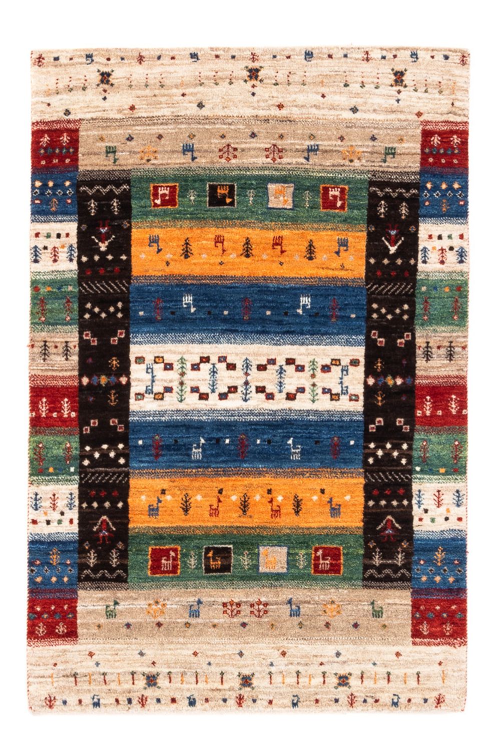 Alfombra Gabbeh - Loribaft Persa - Real - 124 x 83 cm - multicolor