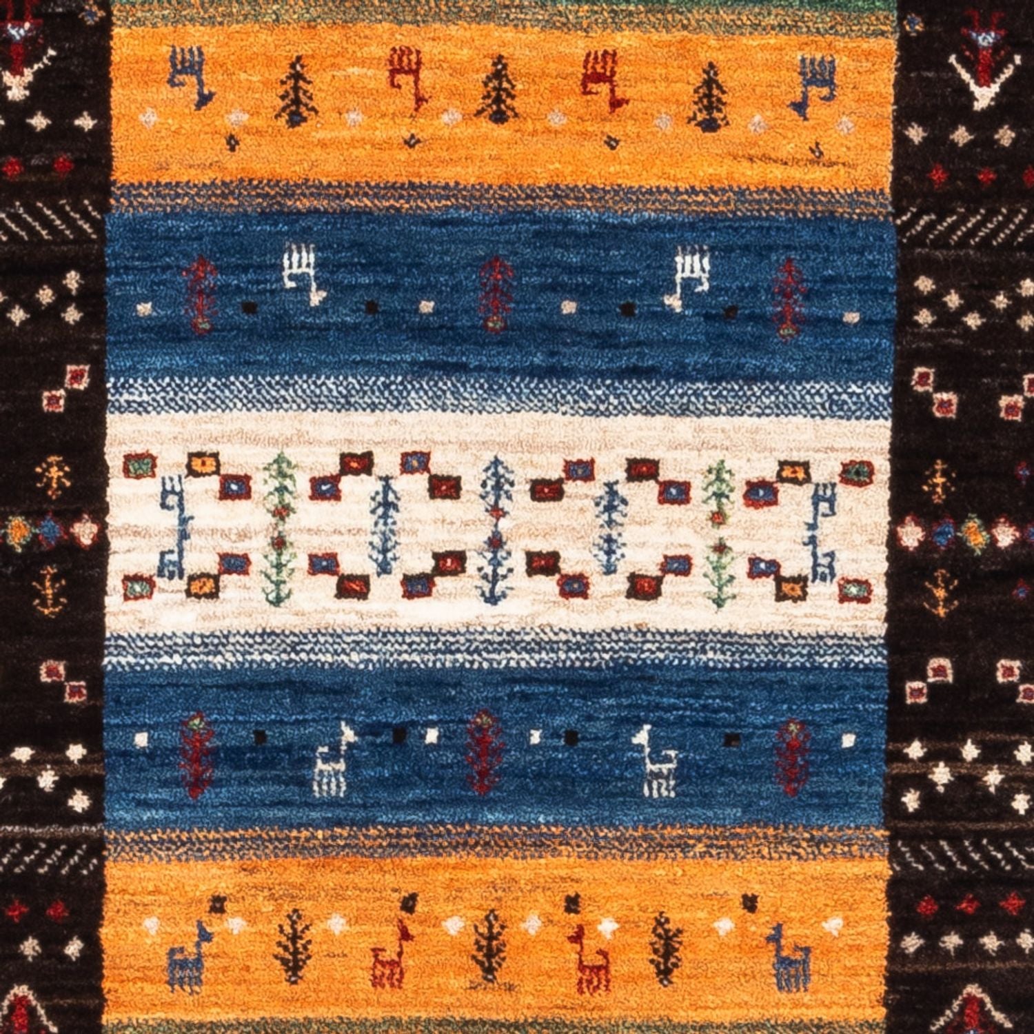 Alfombra Gabbeh - Loribaft Persa - Real - 124 x 83 cm - multicolor