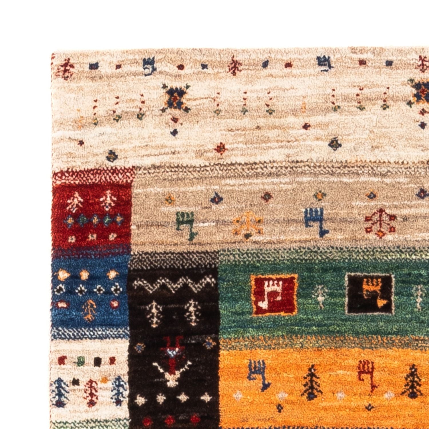 Alfombra Gabbeh - Loribaft Persa - Real - 124 x 83 cm - multicolor