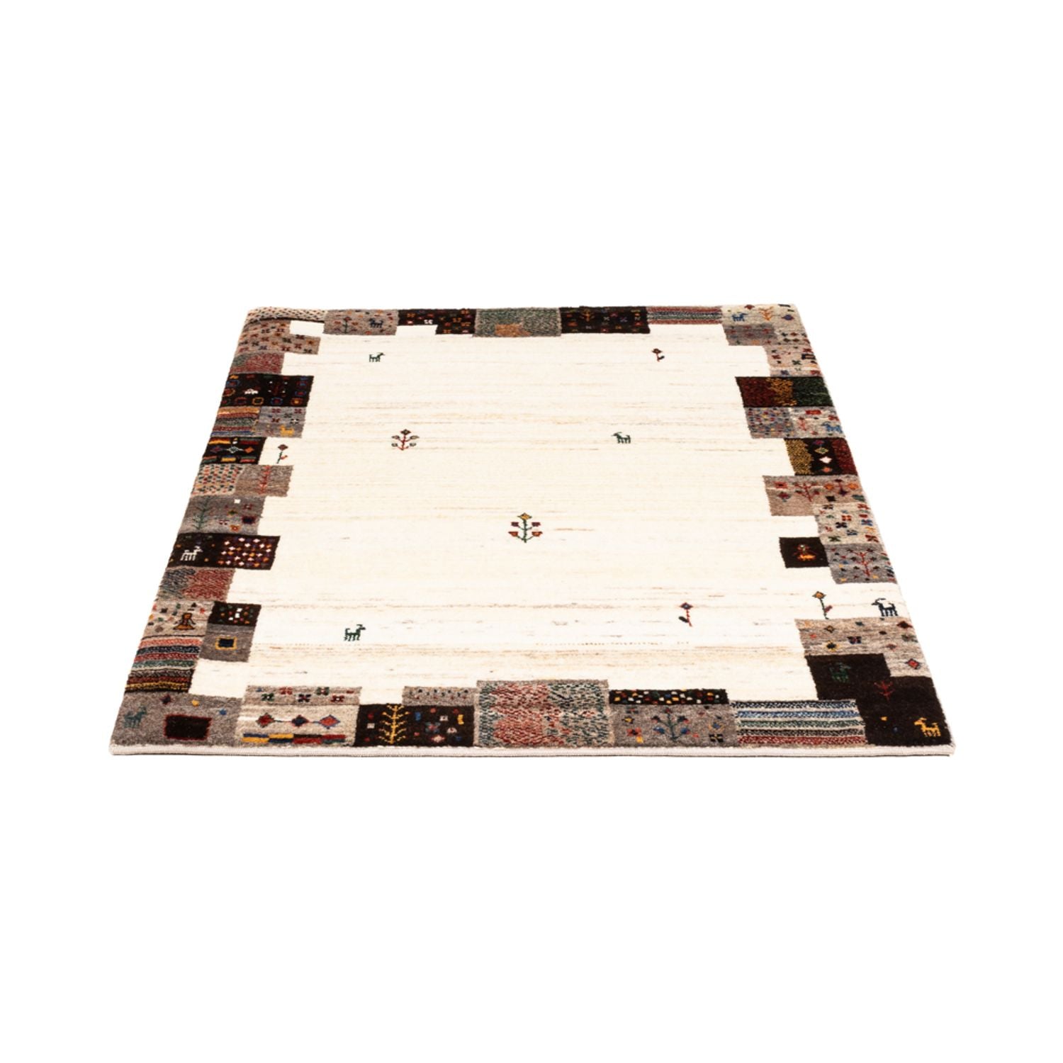 Alfombra Gabbeh - Loribaft Persa - Real - 125 x 90 cm - crema