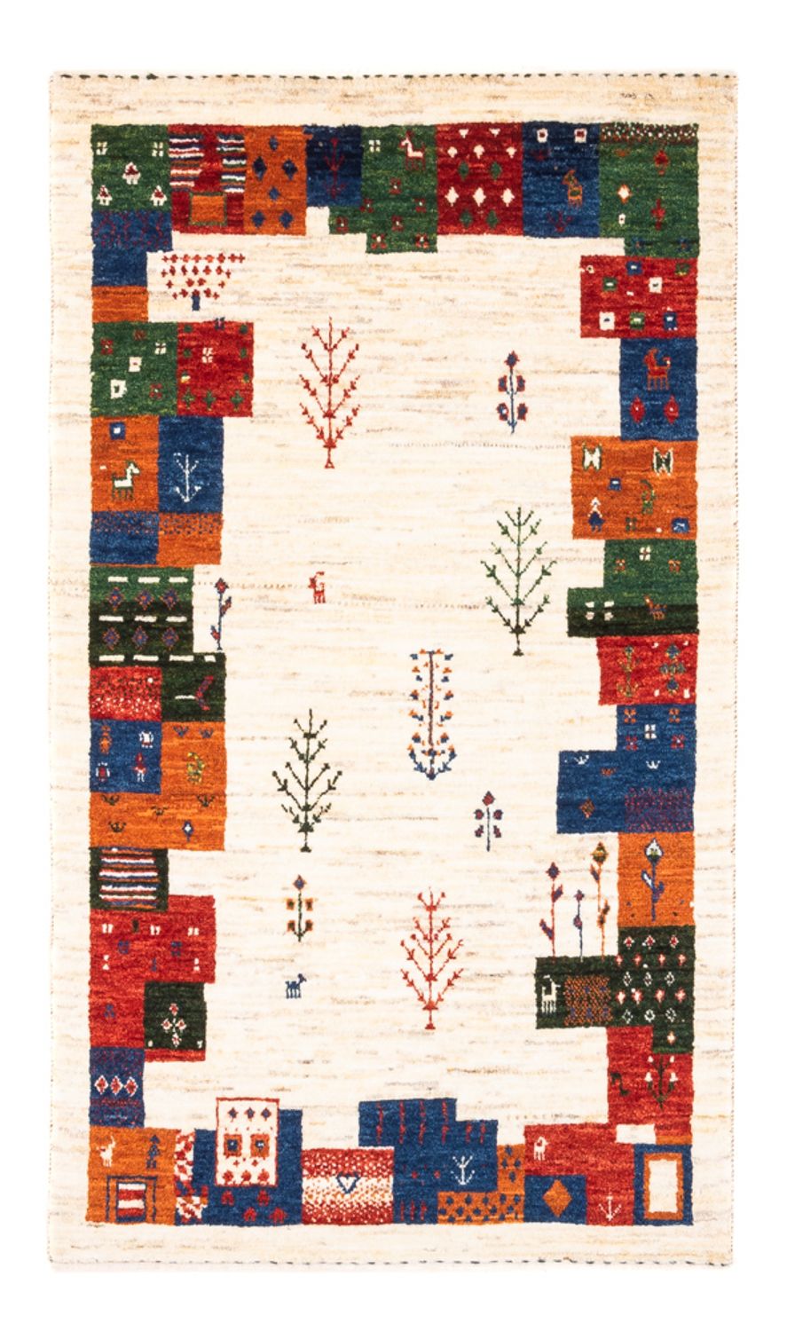 Alfombra Gabbeh - Loribaft Persa - Real - 135 x 83 cm - multicolor