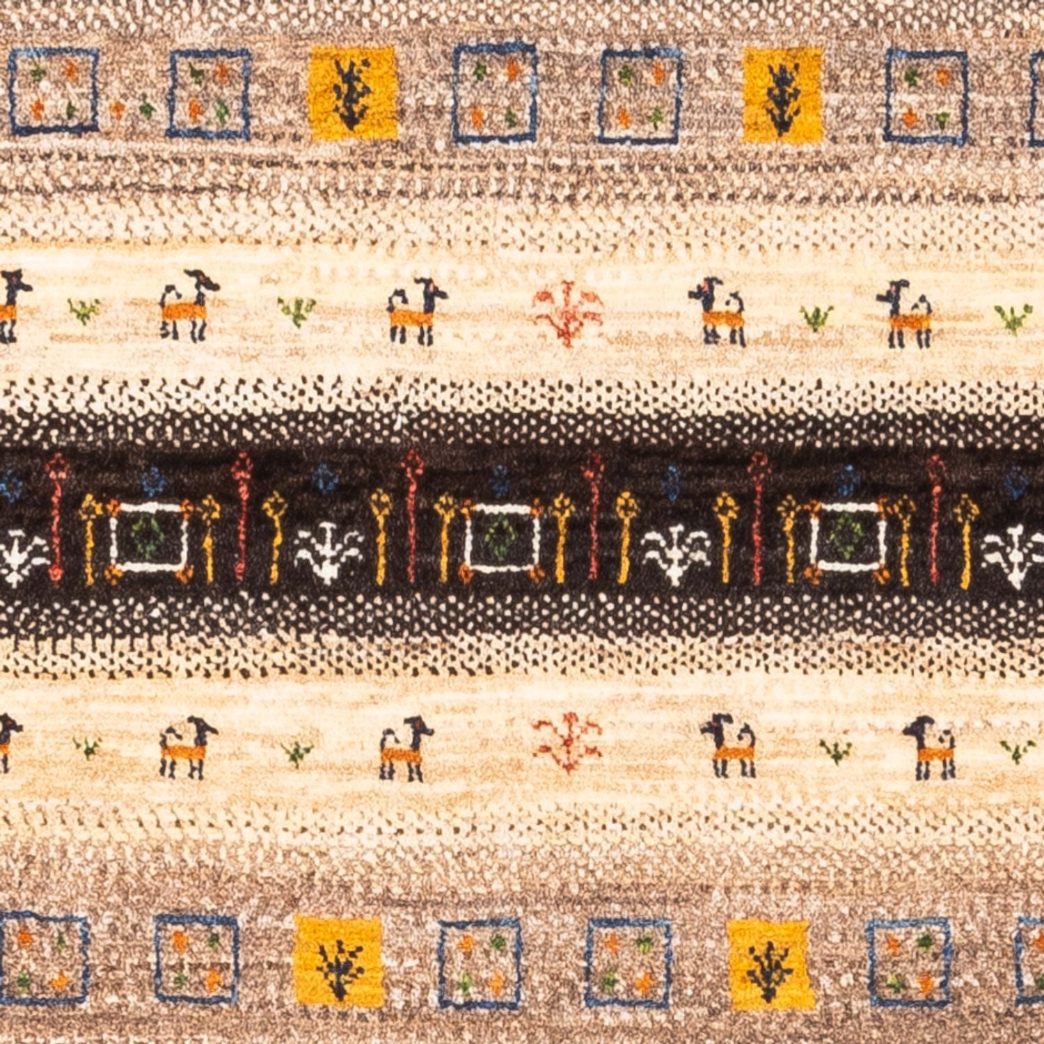 Alfombra Gabbeh - Loribaft Persa - Real - 135 x 87 cm - multicolor