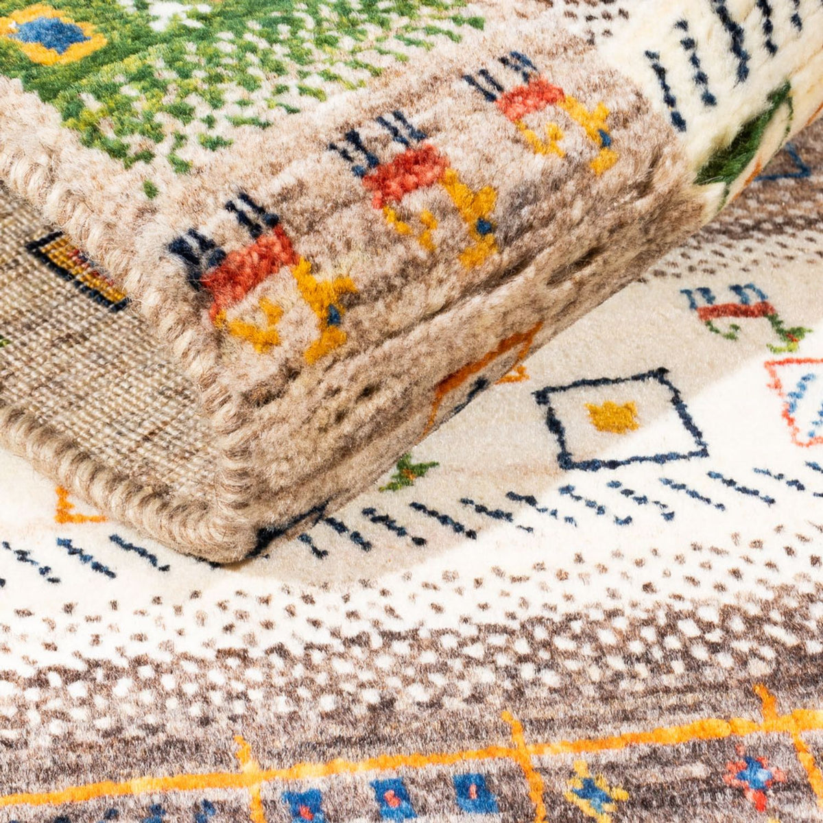 Alfombra Gabbeh - Loribaft Persa - Real - 135 x 87 cm - multicolor