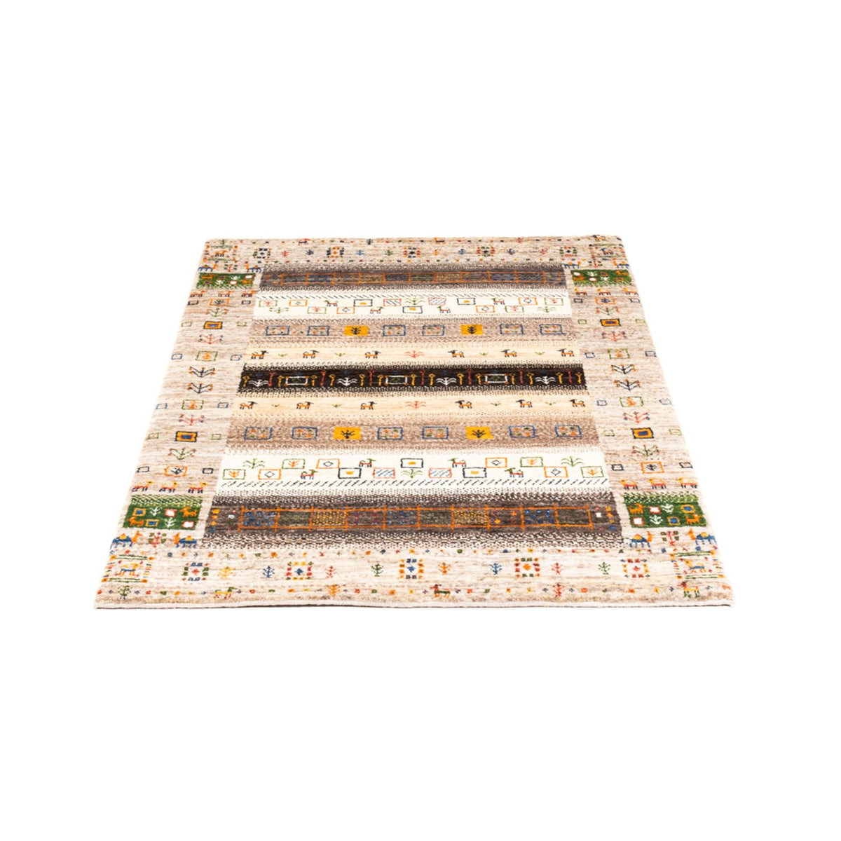 Alfombra Gabbeh - Loribaft Persa - Real - 135 x 87 cm - multicolor