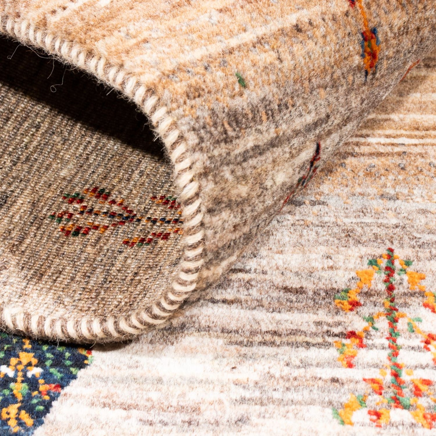 Alfombra Gabbeh - Loribaft Persa - Real - 125 x 85 cm - gris