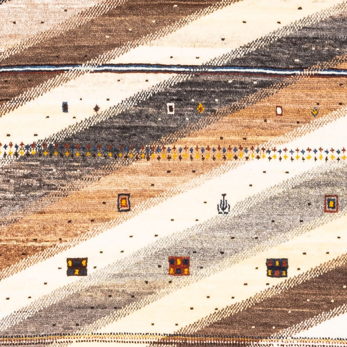 Alfombra Gabbeh - Loribaft Persa - Real - 120 x 80 cm - multicolor