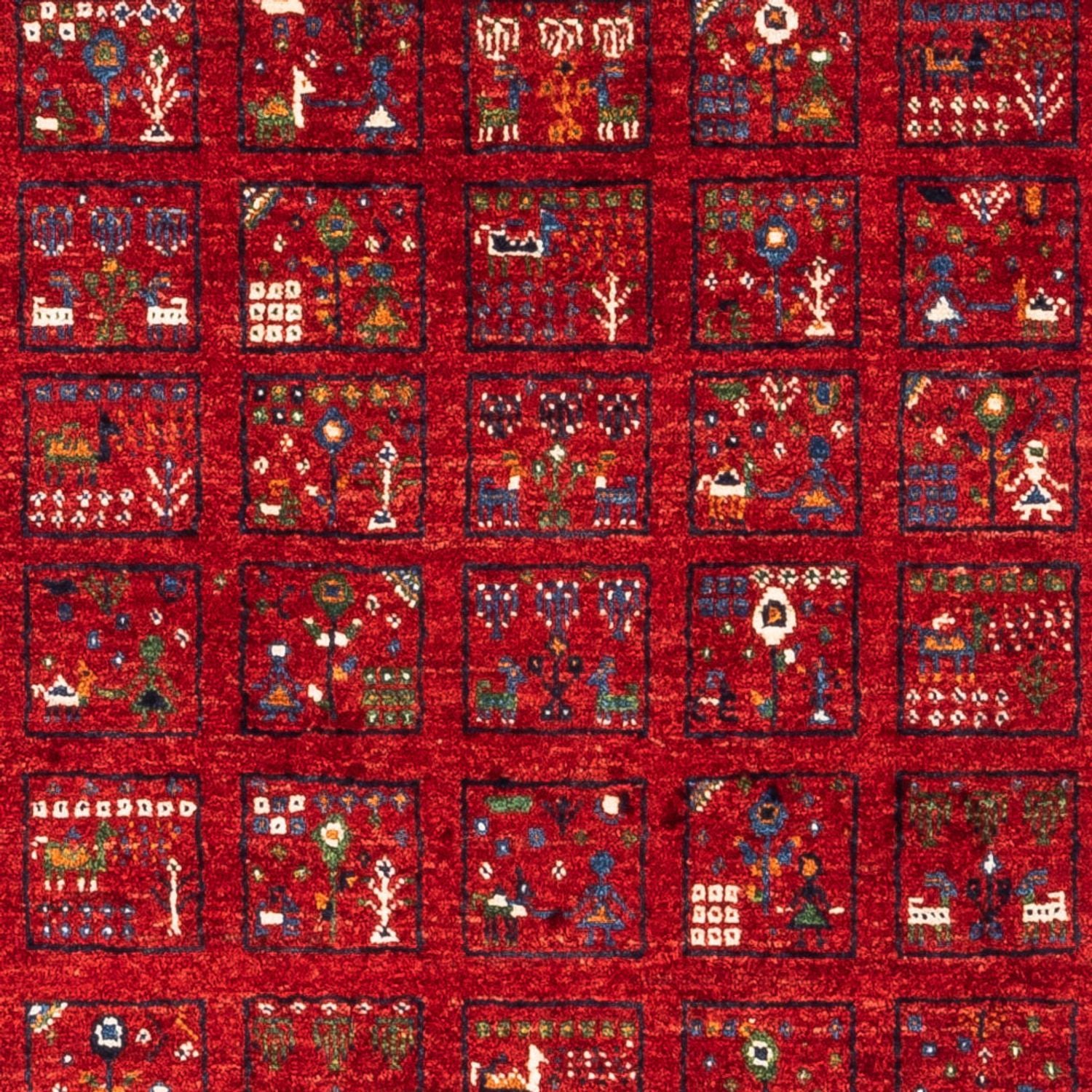 Alfombra Gabbeh - Loribaft Persa - Real - 124 x 82 cm - multicolor