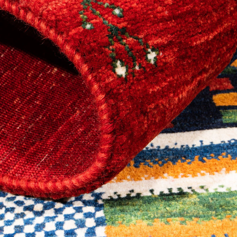 Alfombra Gabbeh - Loribaft Persa - Real - 125 x 93 cm - multicolor
