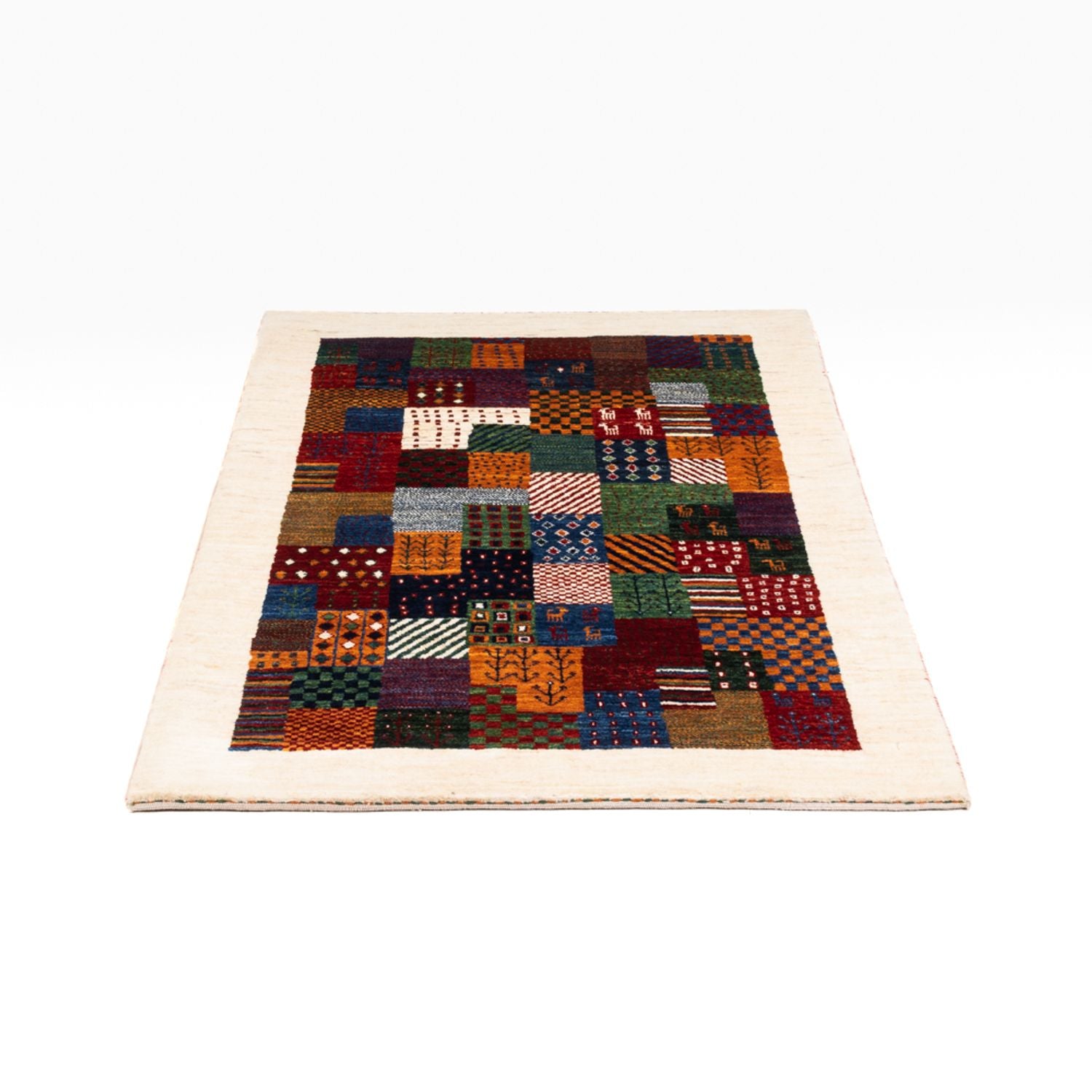 Alfombra Gabbeh - Loribaft Persa - Real - 124 x 85 cm - multicolor