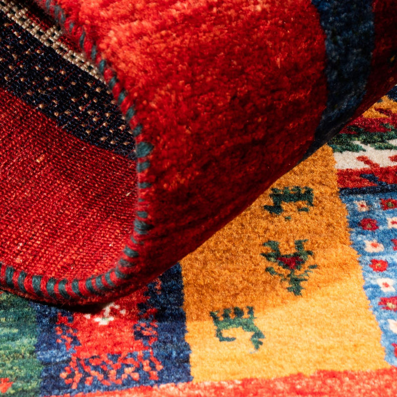 Alfombra Gabbeh - Loribaft Persa - Real - 129 x 81 cm - multicolor