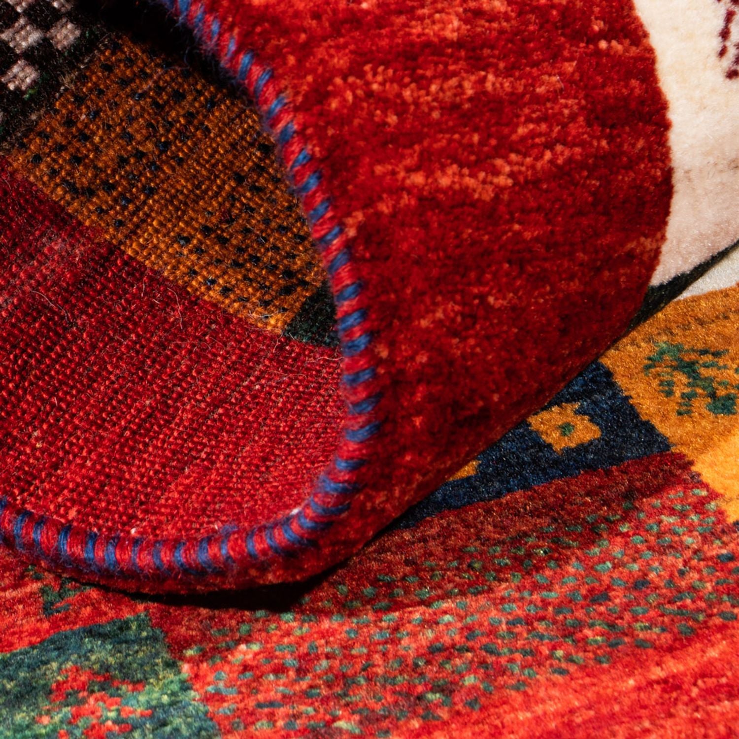 Alfombra Gabbeh - Loribaft Persa - Real - 128 x 85 cm - multicolor
