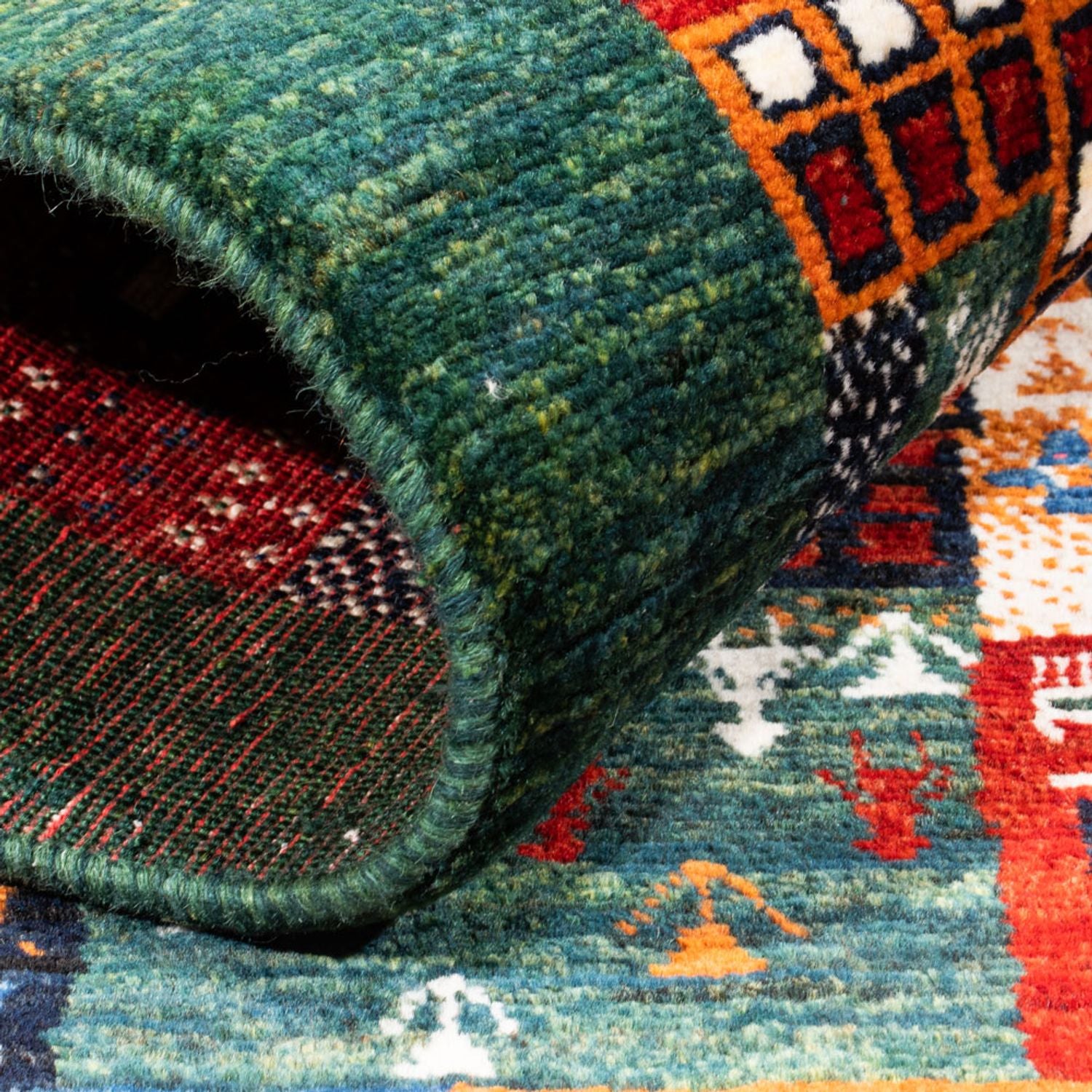 Alfombra Gabbeh - Loribaft Persa - Real - 125 x 83 cm - multicolor