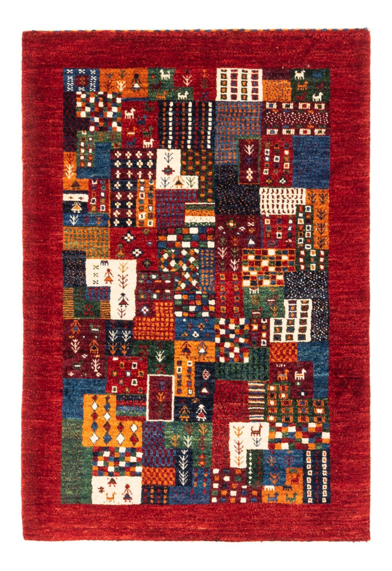 Alfombra Gabbeh - Loribaft Persa - Real - 122 x 84 cm - multicolor