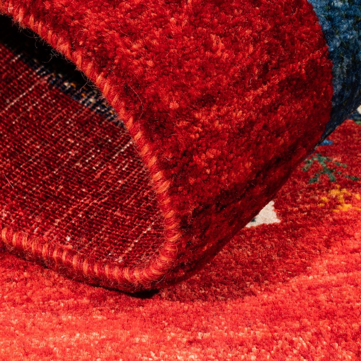 Alfombra Gabbeh - Loribaft Persa - Real - 122 x 84 cm - multicolor