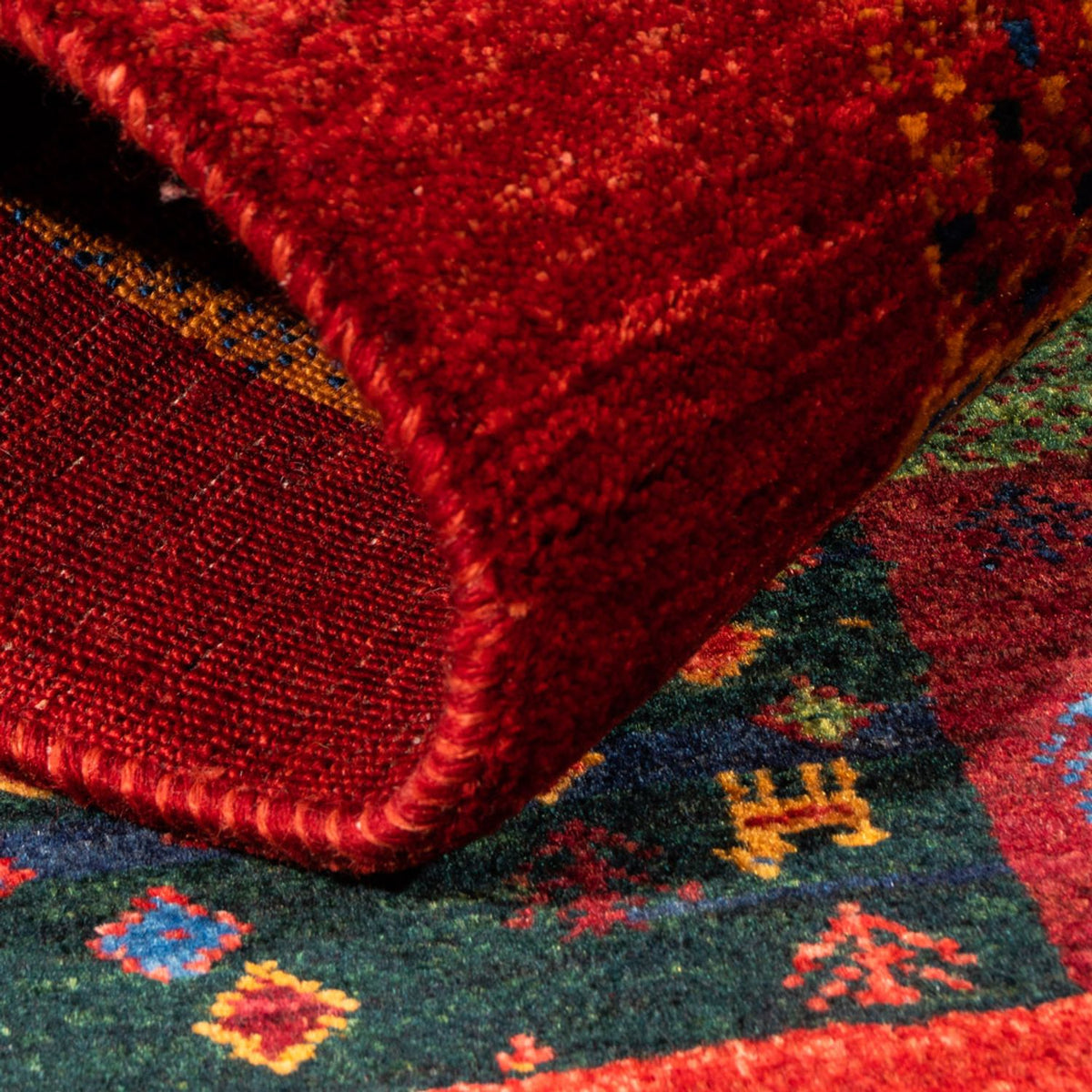 Alfombra Gabbeh - Loribaft Persa - Real - 132 x 82 cm - multicolor