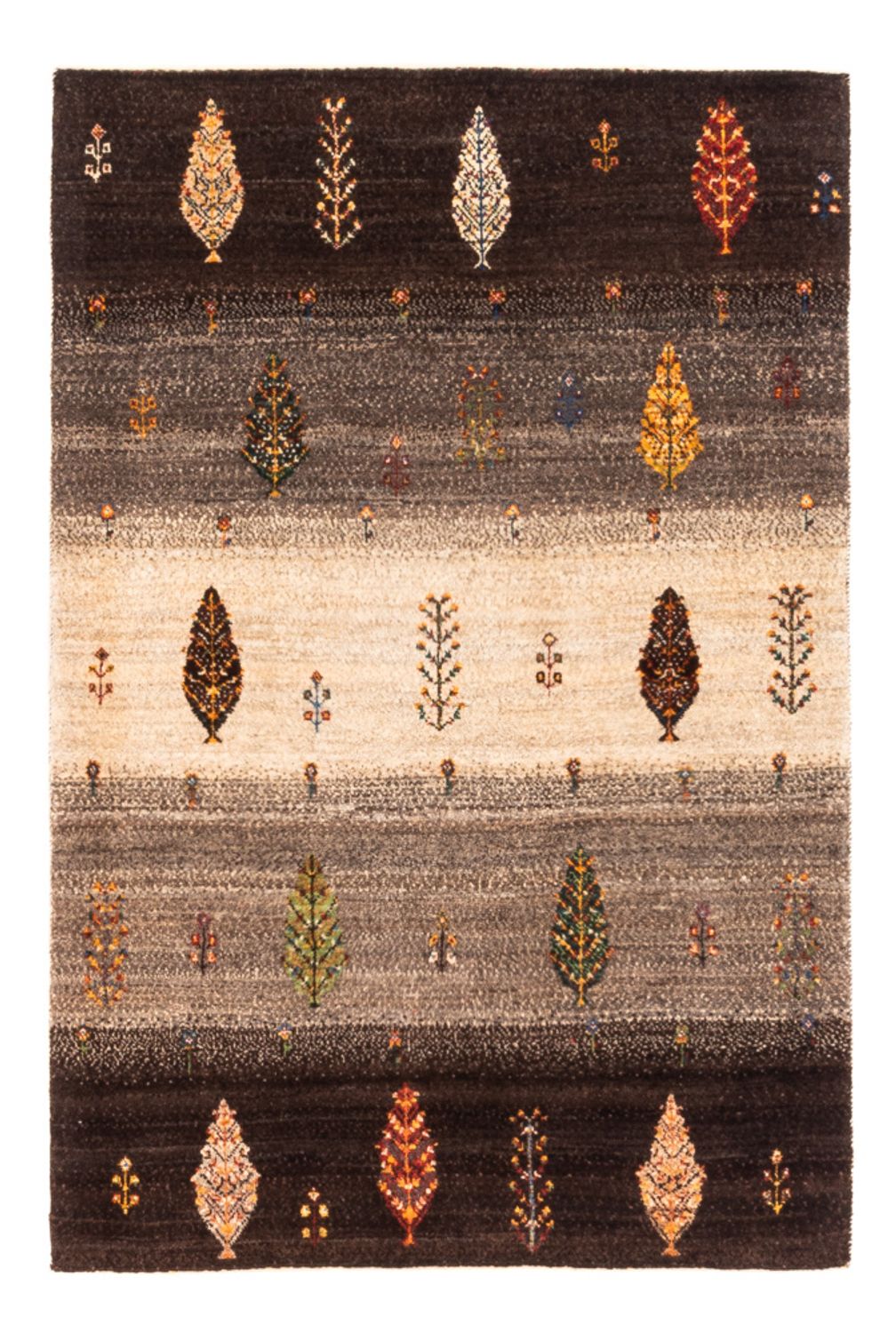 Alfombra Gabbeh - Loribaft Persa - Real - 125 x 88 cm - gris