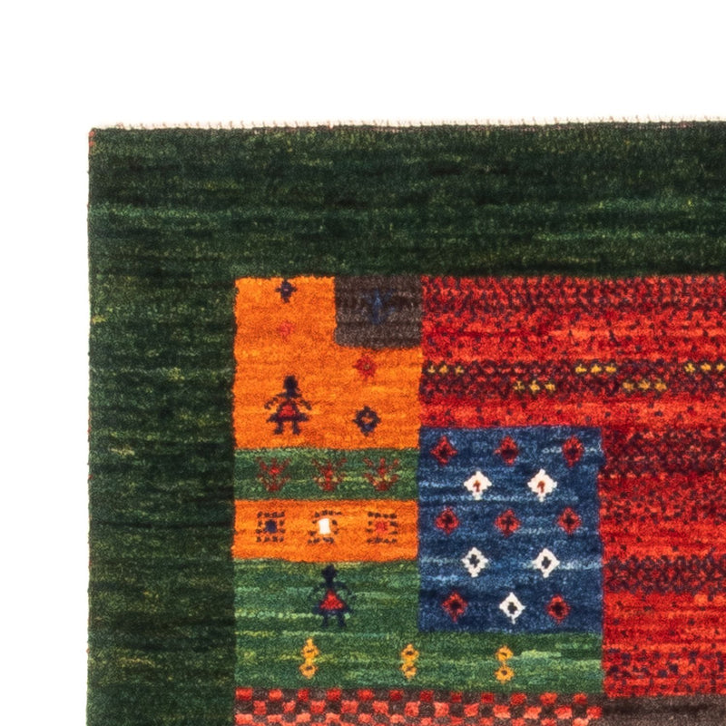 Alfombra Gabbeh - Loribaft Persa - Real - 127 x 83 cm - verde