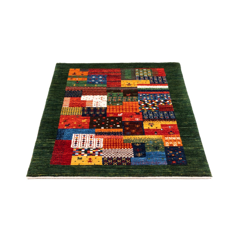 Alfombra Gabbeh - Loribaft Persa - Real - 127 x 83 cm - verde