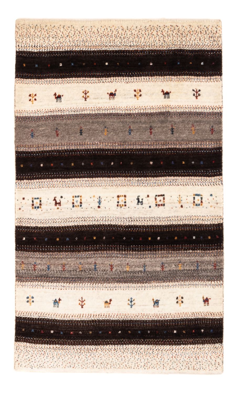 Alfombra Gabbeh - Loribaft Persa - Real - 134 x 84 cm - marrón