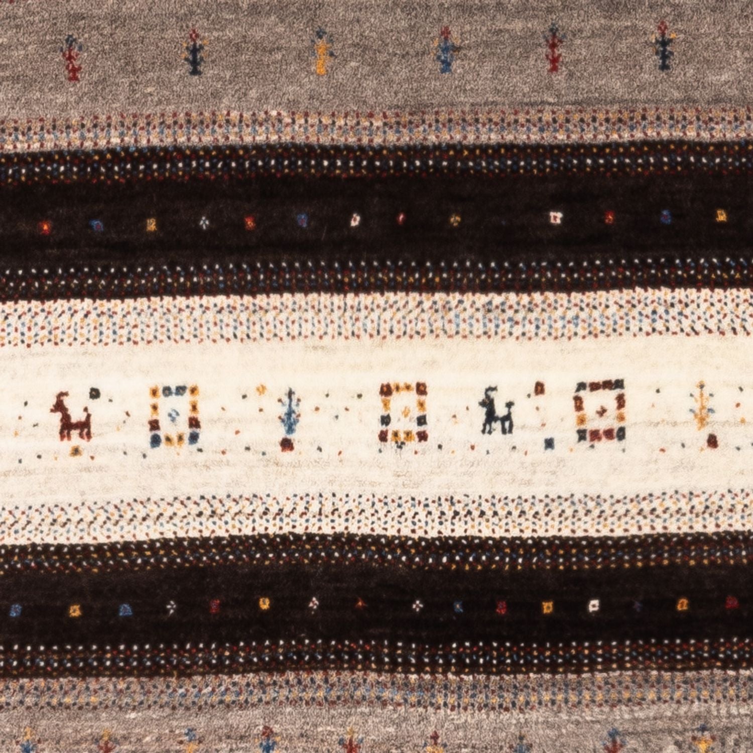 Alfombra Gabbeh - Loribaft Persa - Real - 134 x 84 cm - marrón