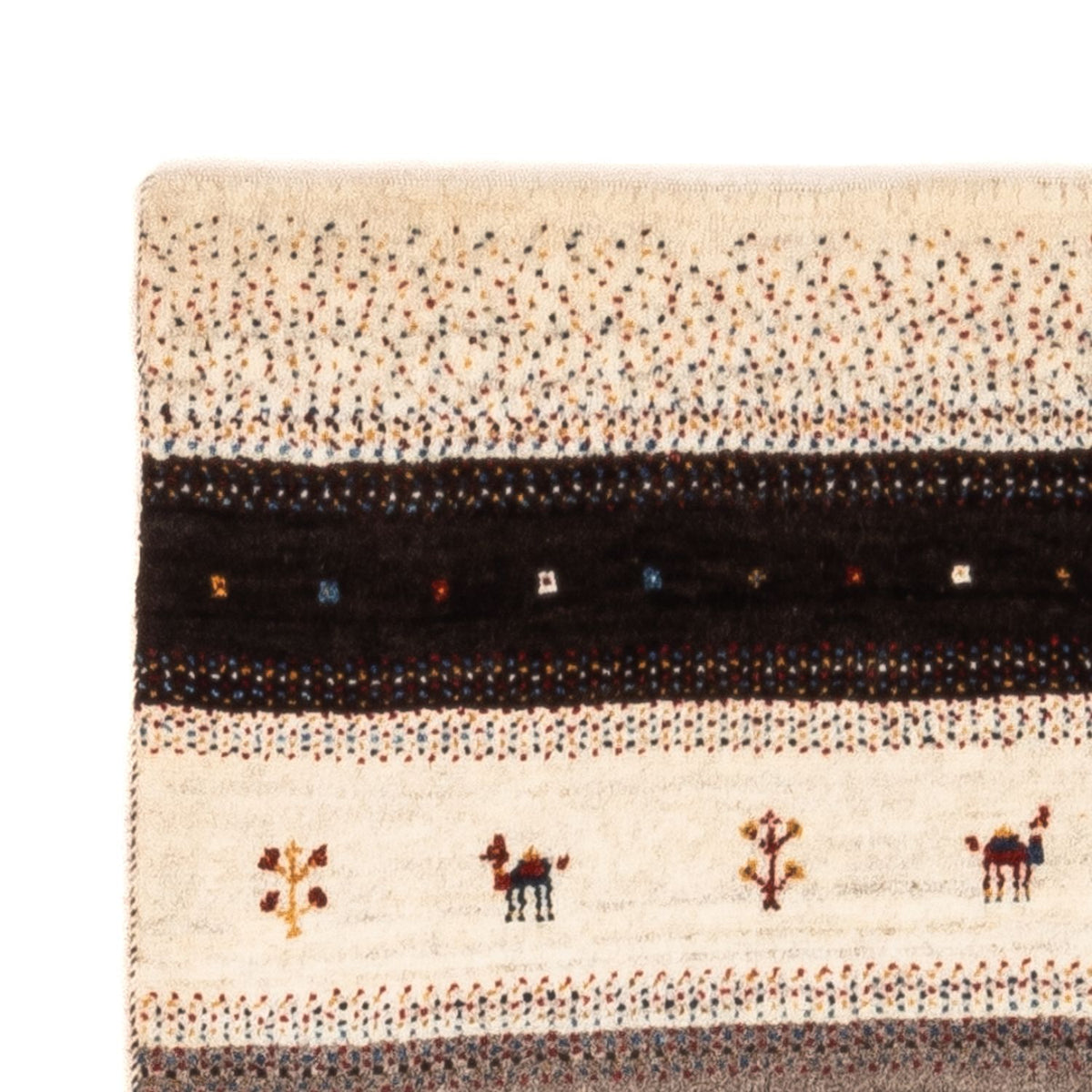 Alfombra Gabbeh - Loribaft Persa - Real - 134 x 84 cm - marrón