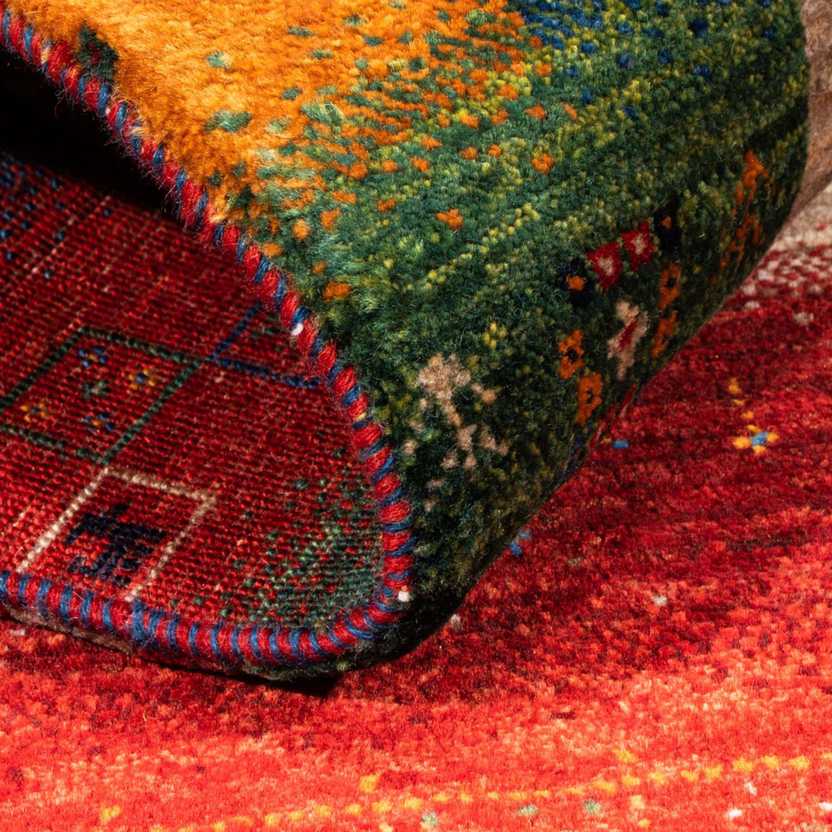 Alfombra Gabbeh - Loribaft Persa - Real - 136 x 85 cm - multicolor