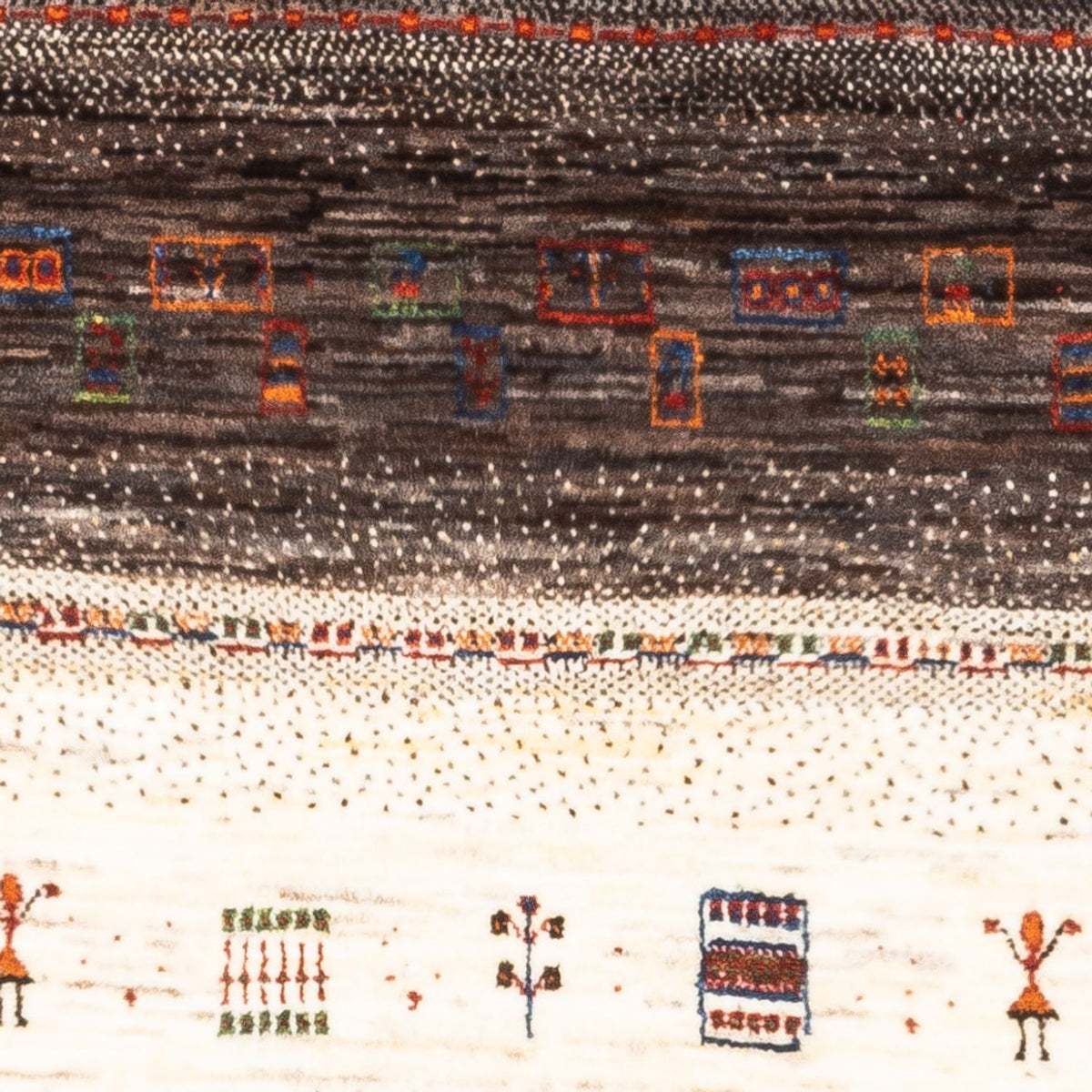 Alfombra Gabbeh - Loribaft Persa - Real - 137 x 85 cm - marrón