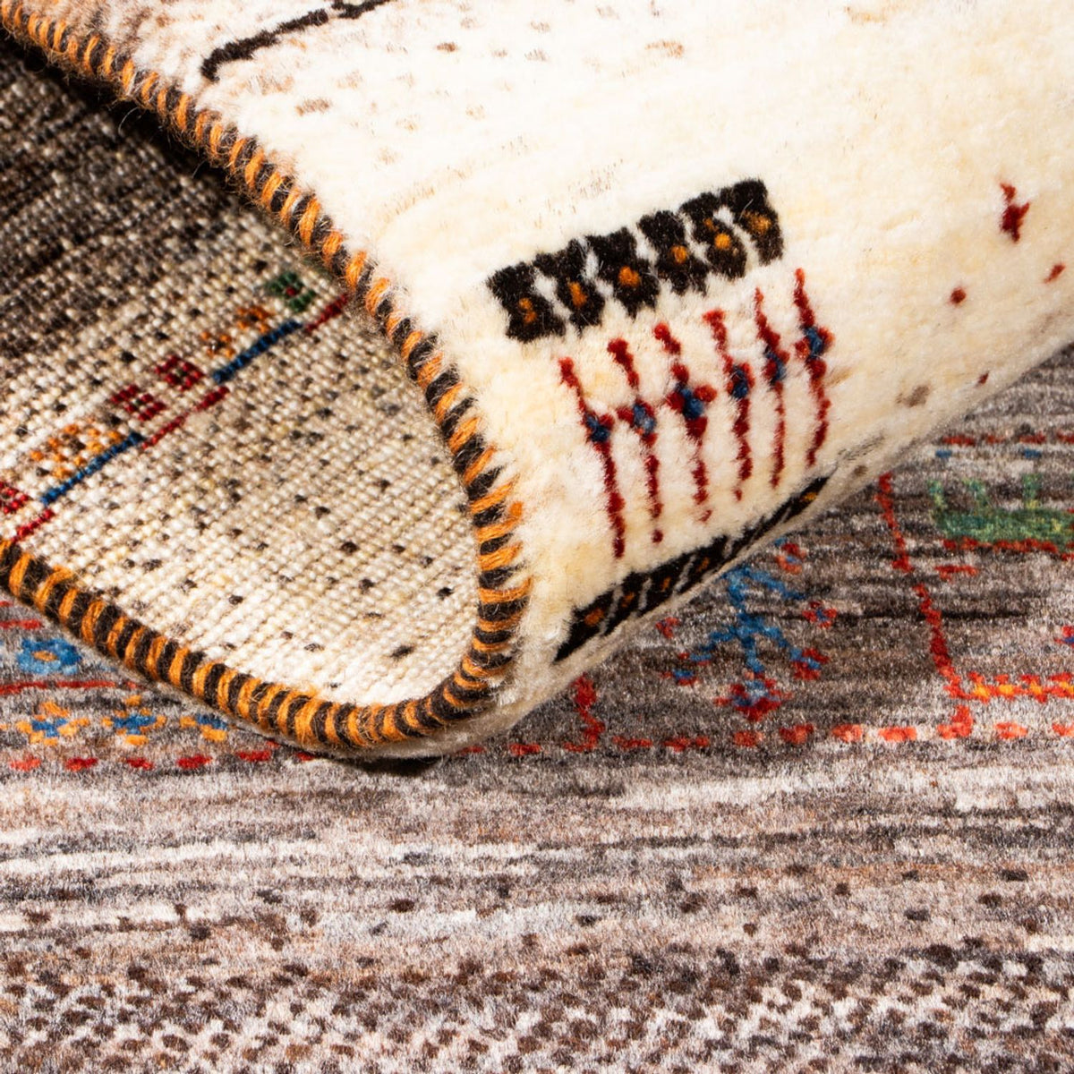 Alfombra Gabbeh - Loribaft Persa - Real - 137 x 85 cm - marrón