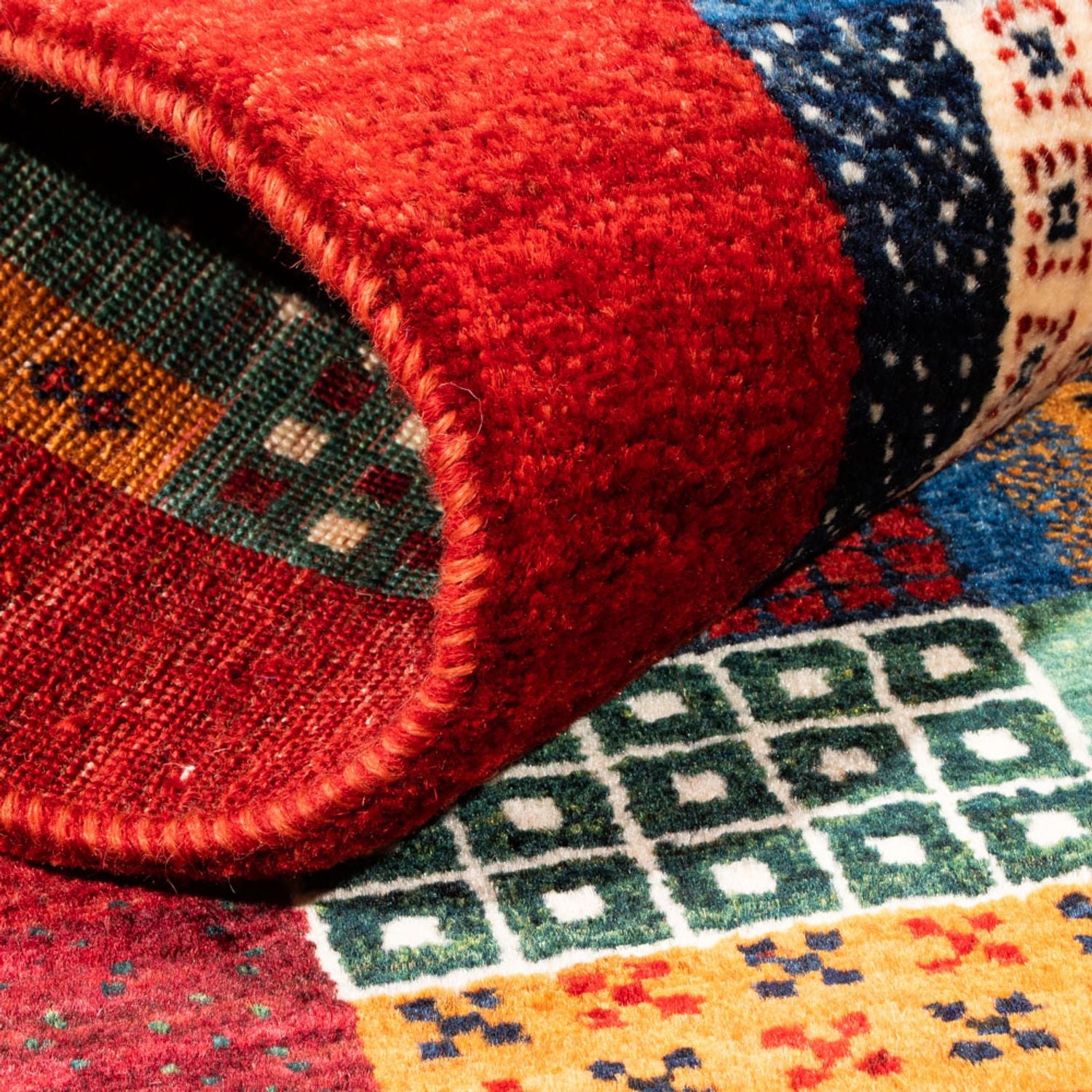 Alfombra Gabbeh - Loribaft Persa - Real - 130 x 86 cm - multicolor