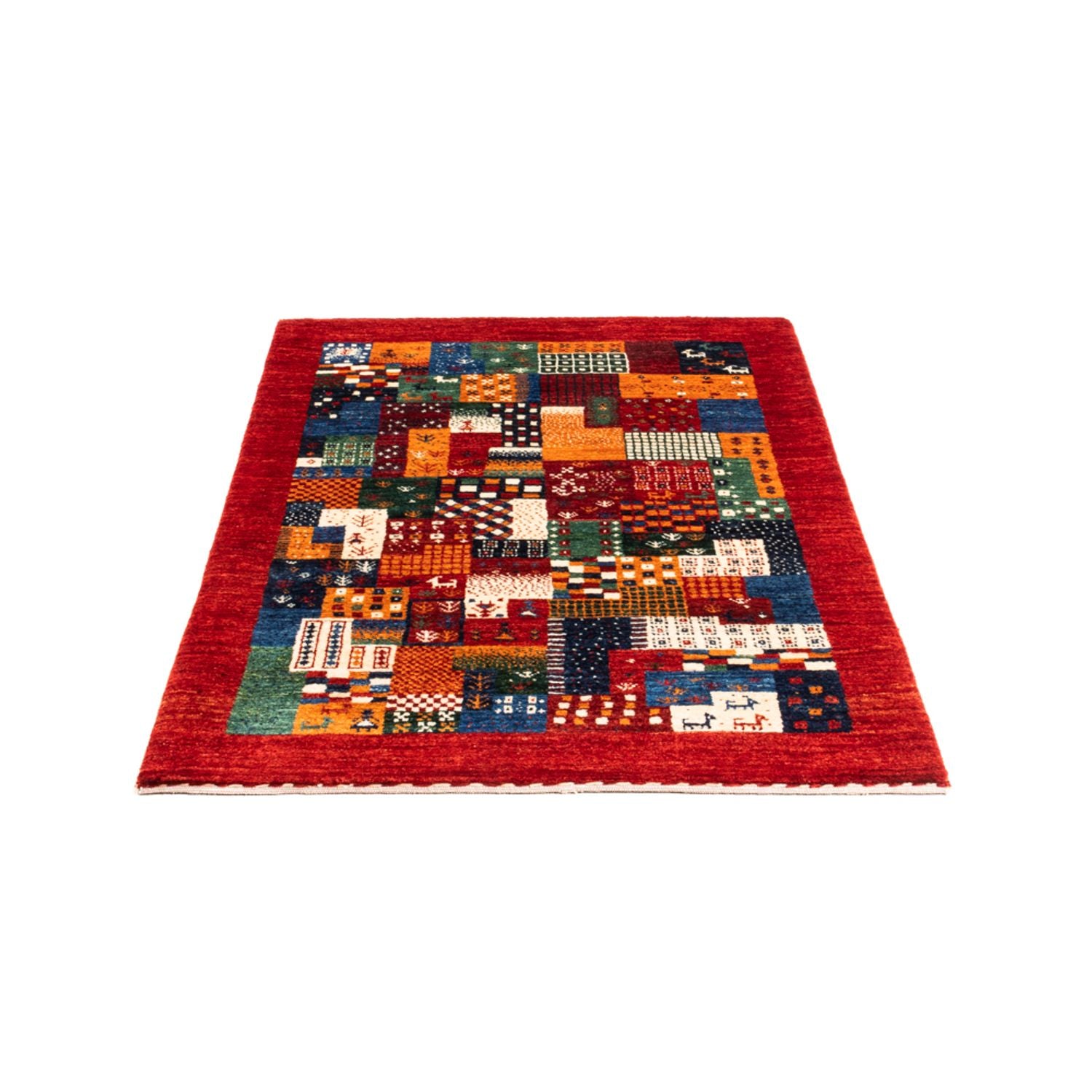 Alfombra Gabbeh - Loribaft Persa - Real - 130 x 86 cm - multicolor