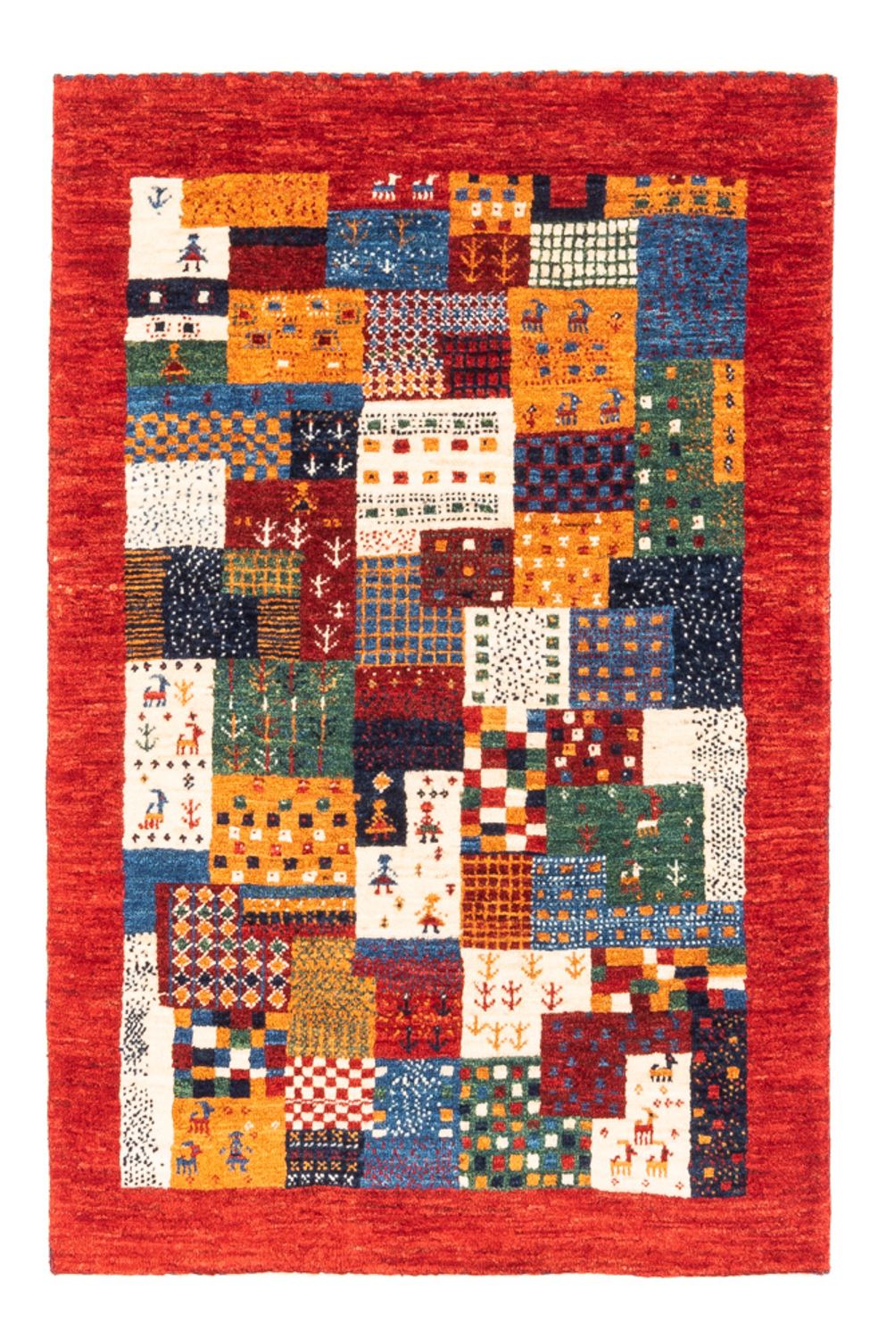 Alfombra Gabbeh - Loribaft Persa - Real - 119 x 79 cm - multicolor