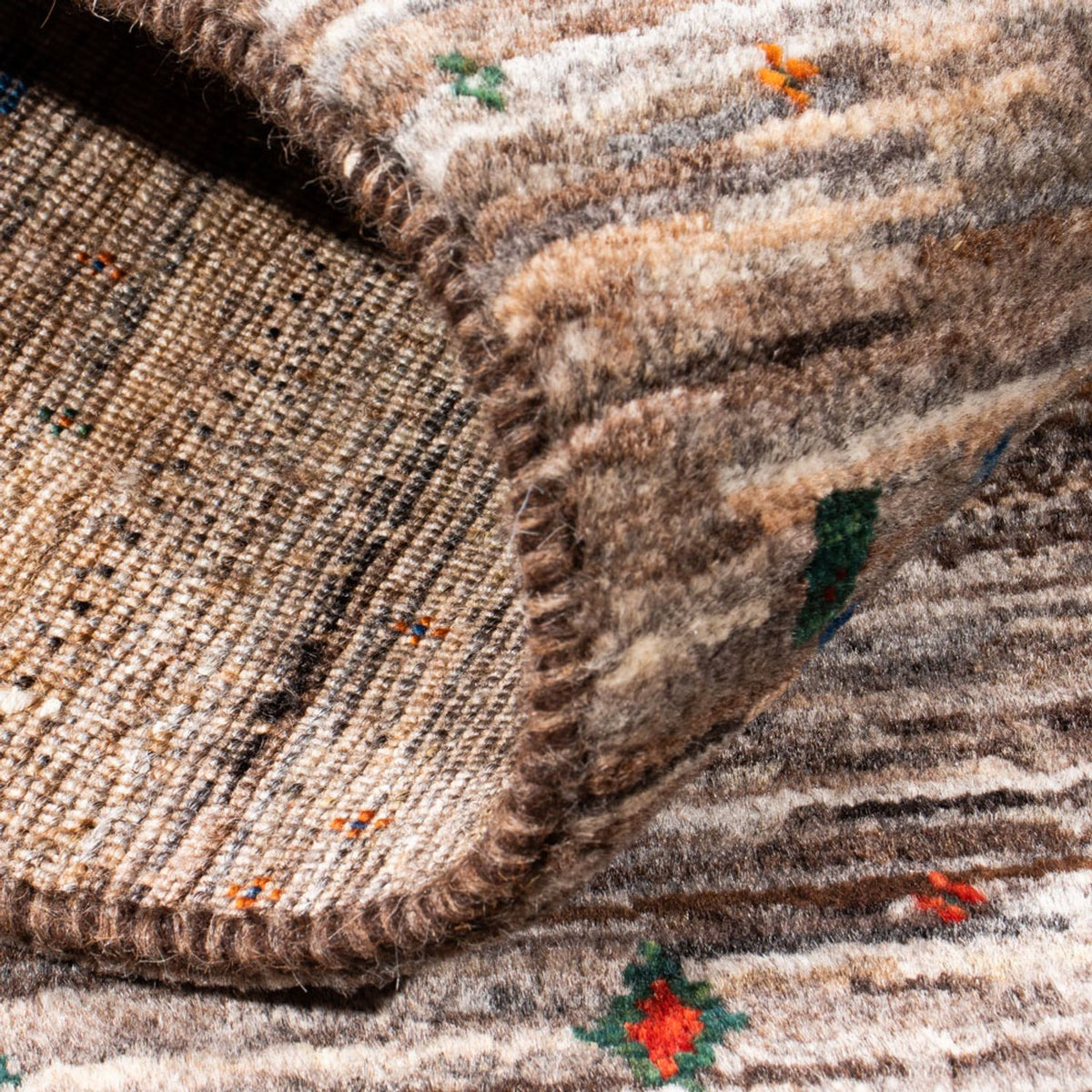 Alfombra Gabbeh - Loribaft Persa - Real - 134 x 84 cm - gris