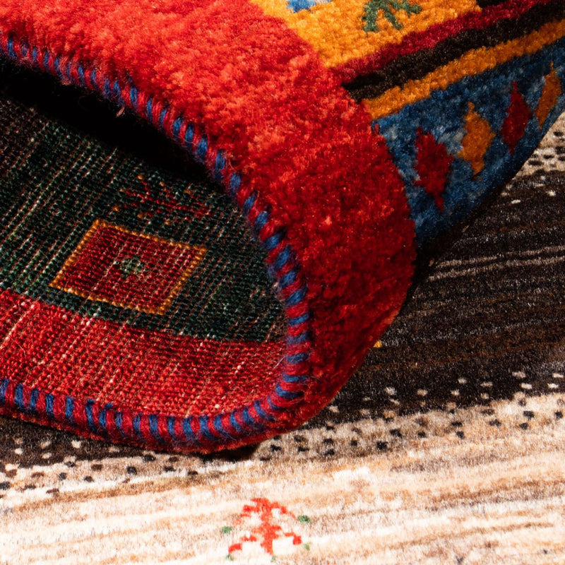 Alfombra Gabbeh - Loribaft Persa - Real - 140 x 86 cm - multicolor