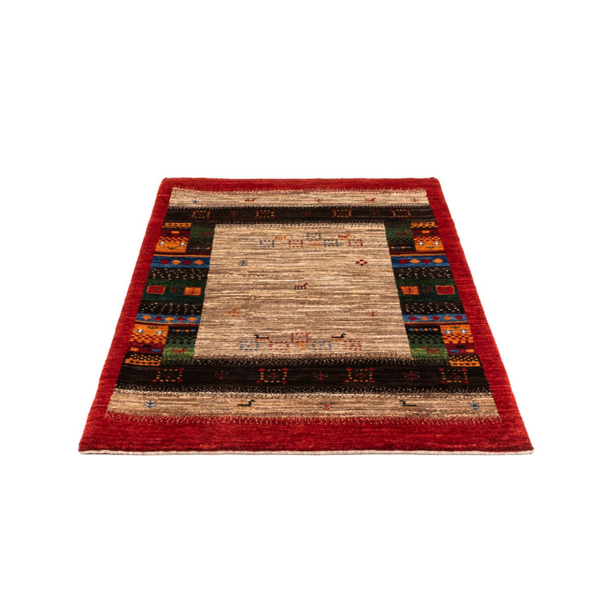 Alfombra Gabbeh - Loribaft Persa - Real - 140 x 86 cm - multicolor