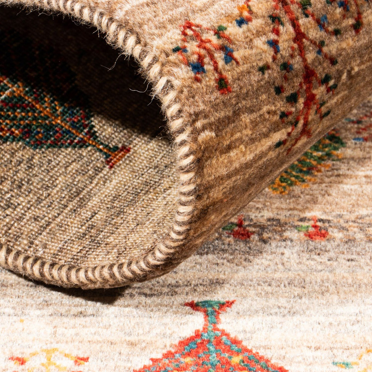 Alfombra Gabbeh - Loribaft Persa - Real - 130 x 84 cm - multicolor