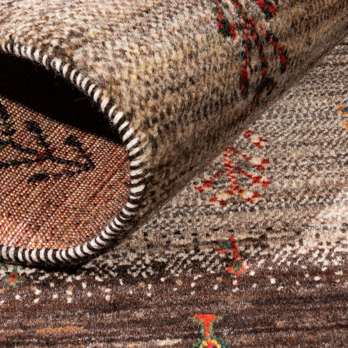 Alfombra Gabbeh - Loribaft Persa - Real - 137 x 90 cm - multicolor