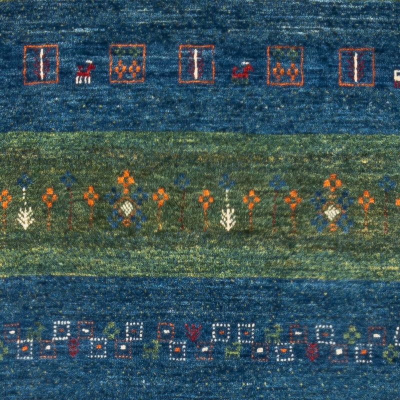 Alfombra Gabbeh - Loribaft Persa - Real - 130 x 85 cm - azul