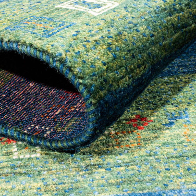 Alfombra Gabbeh - Loribaft Persa - Real - 130 x 85 cm - azul