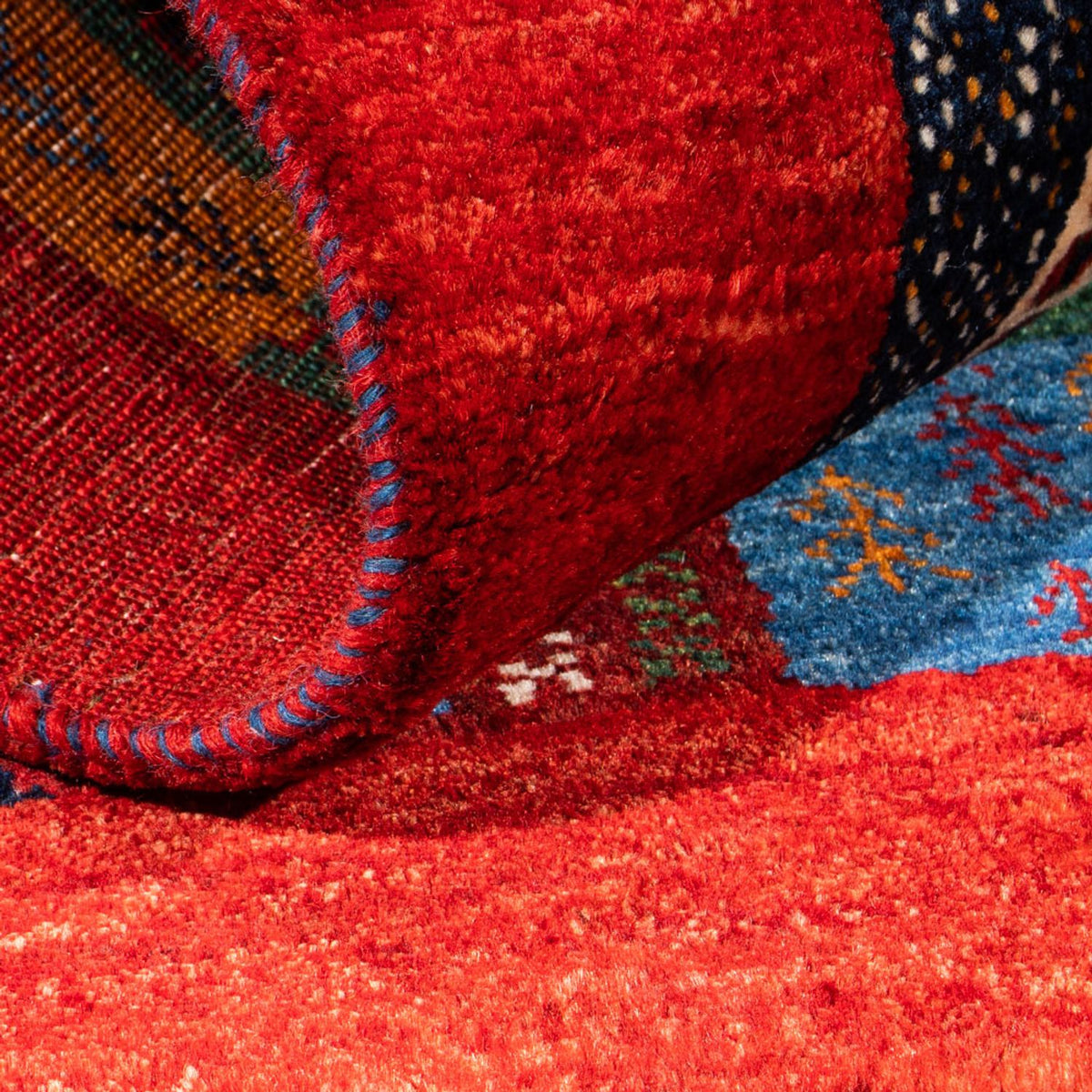 Alfombra Gabbeh - Loribaft Persa - Real - 122 x 86 cm - multicolor