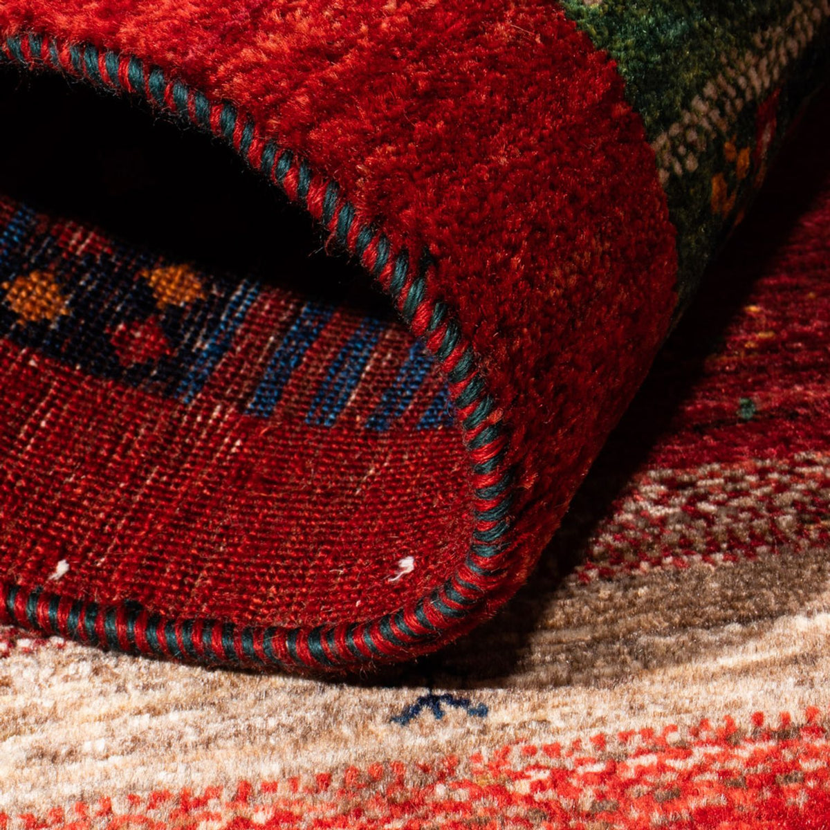 Alfombra Gabbeh - Loribaft Persa - Real - 128 x 83 cm - multicolor